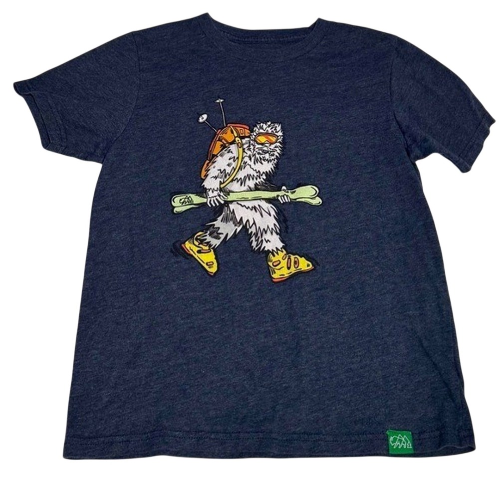 Wild‎ Tribute Kids Ski Shirt Yeti Bigfoot Graphic Tee Youth Medium Winter